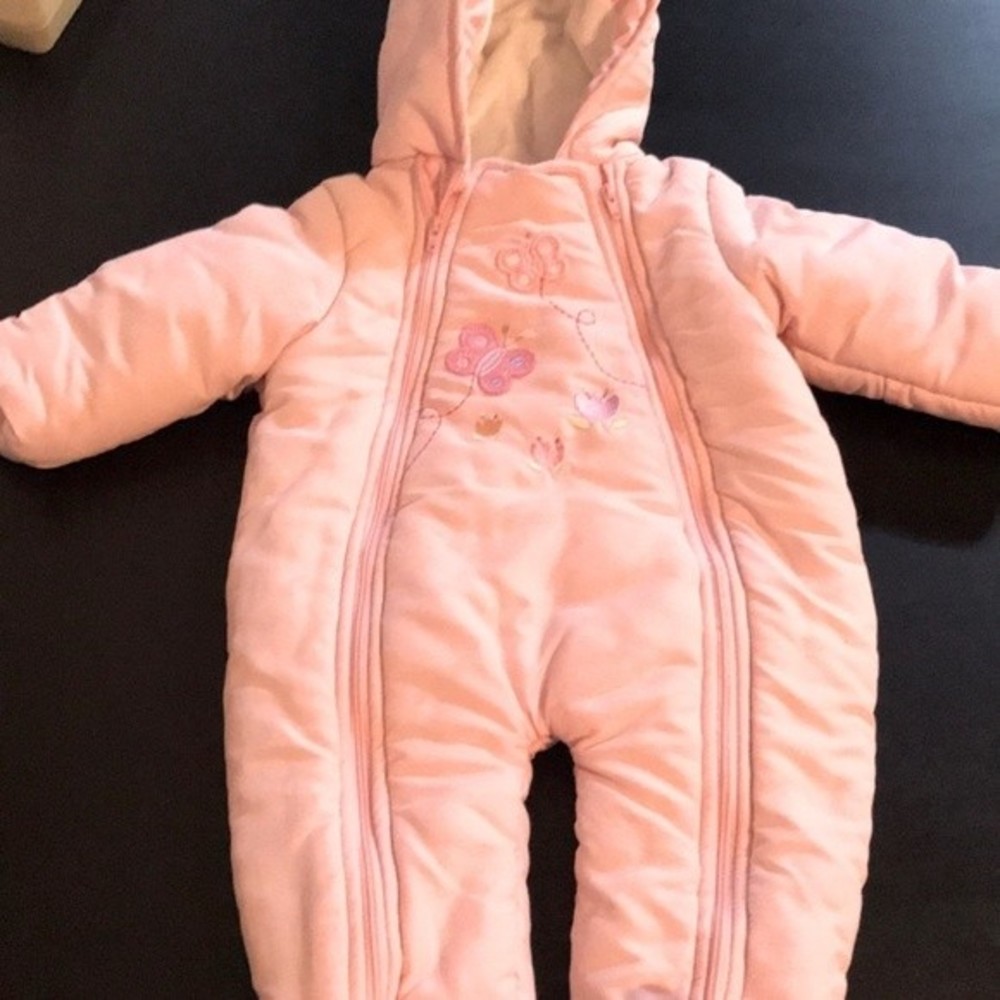 Pink Hooded Snowsuit 0/3mo